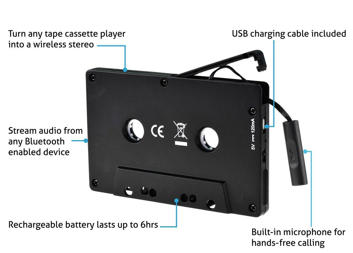 DIGITNOW Cassette Adapter Bluetooth Music Receiver for Cassette Decks(Bluetooth Adapter)