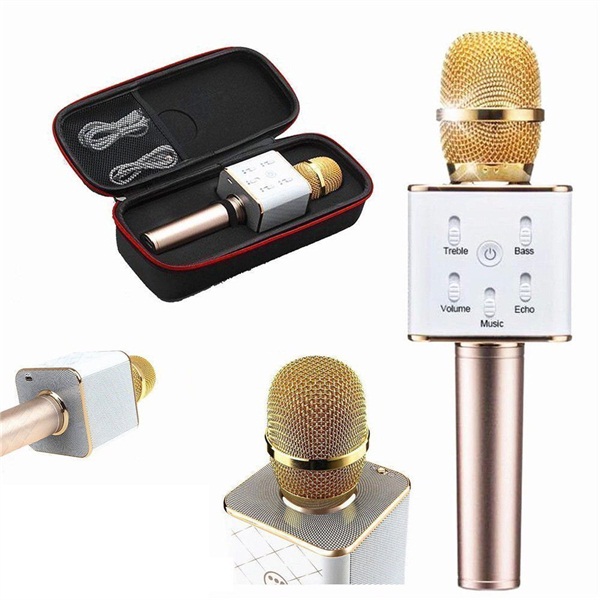 Rybozen Mini Wireless Handheld Microphone&Speaker Portable Cellphone Karaoke Stereo Gold Player Bluetooth with Phones/iphone/ipad Computer for Home KTV,Outdoor Party, KTV Concert,Singing, Recording
