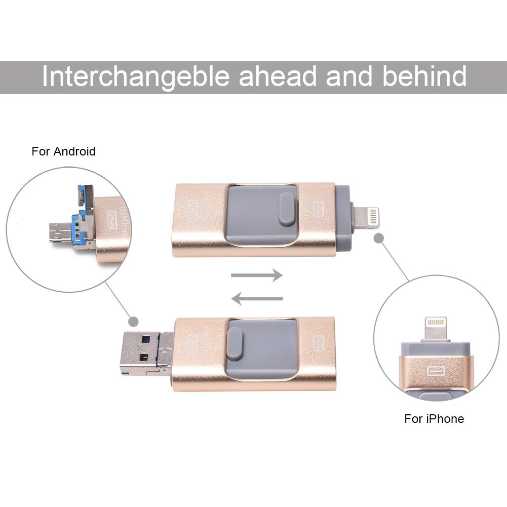 DIGITNOW USB Flash Drives for iPhone 32GB iOS Lightning Photo & Music Vault, External Memory Storage Stick Expansion to USB for iPod/iPhone / iPad/Android & Computers