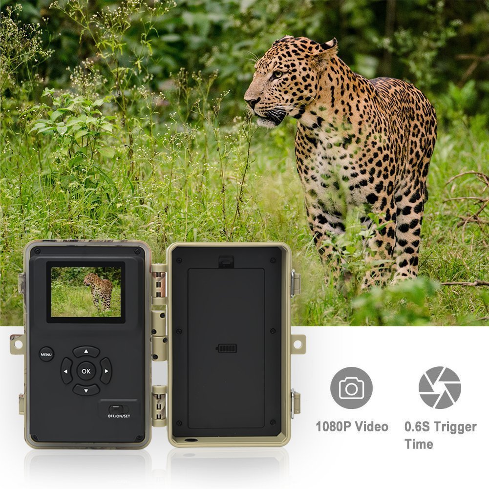 Cazar Vigilancia de la Fauna 20MP Cámaras de Caza 1080P FHD Impermeable,Gran Angular de 120° y 44pcs IR LED Infrarrojo Visión Nocturna con hasta 80FT/25m,Sendero Juego Camera DIGITNOW