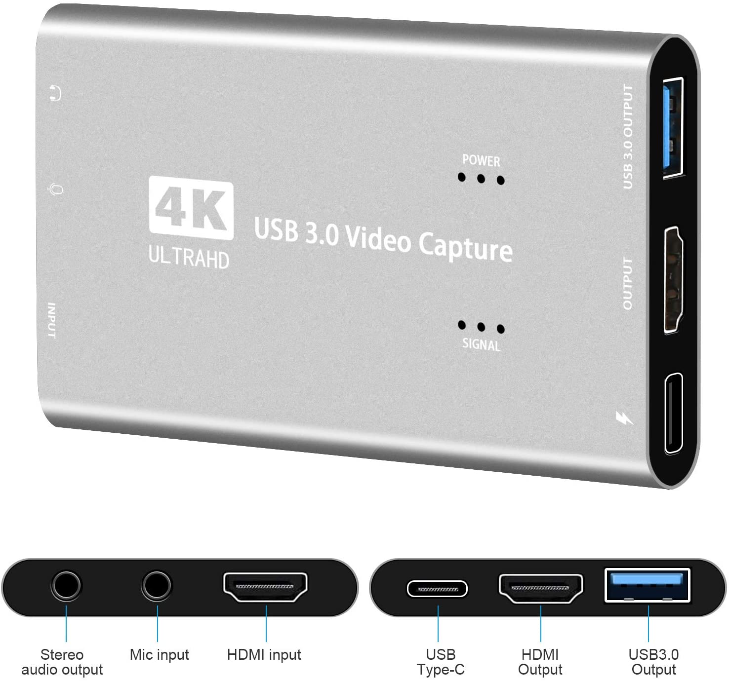 Kedok 4K Audio Video Capture Card, USB 3.0 HDMI Video Capture Device, Full HD 1080P 60FPS for Game Recording, Live Streaming Broadcasting