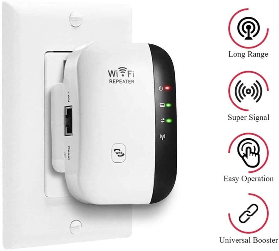 2.4G Network with Integrated Antennas LAN Port WiFi Range Extender 300Mbps Wireless Repeater 2.4G Internet Signal Booster Superboost Amplifier Supports Repeater/AP 