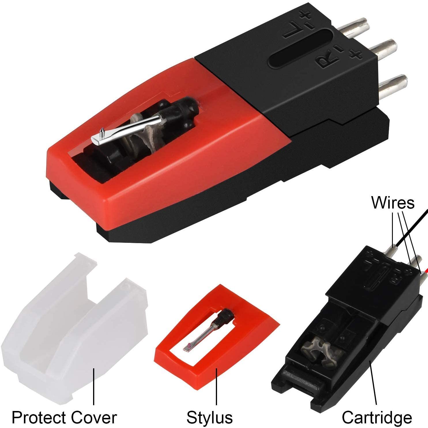 DIGITNOW! Vinyl Turntable Cartridge with Needle Stylus for Vintage LP for Record Player - 3 Pack