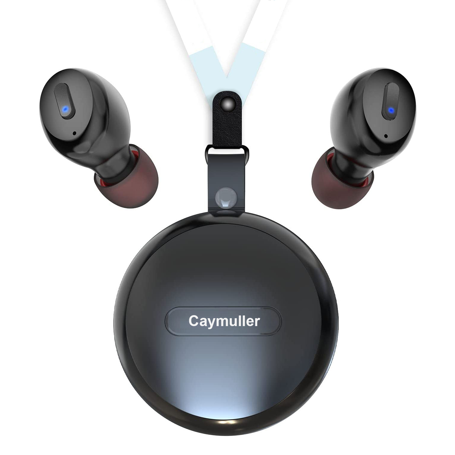 Caymuller Bluetooth 5.1 Earbuds, Wireless Earbuds with Wireless Charging Case IPX8 Waterproof Bluetooth Headphones Bass Sound Earphones Noise Cancelling in Ear Headset for Sports