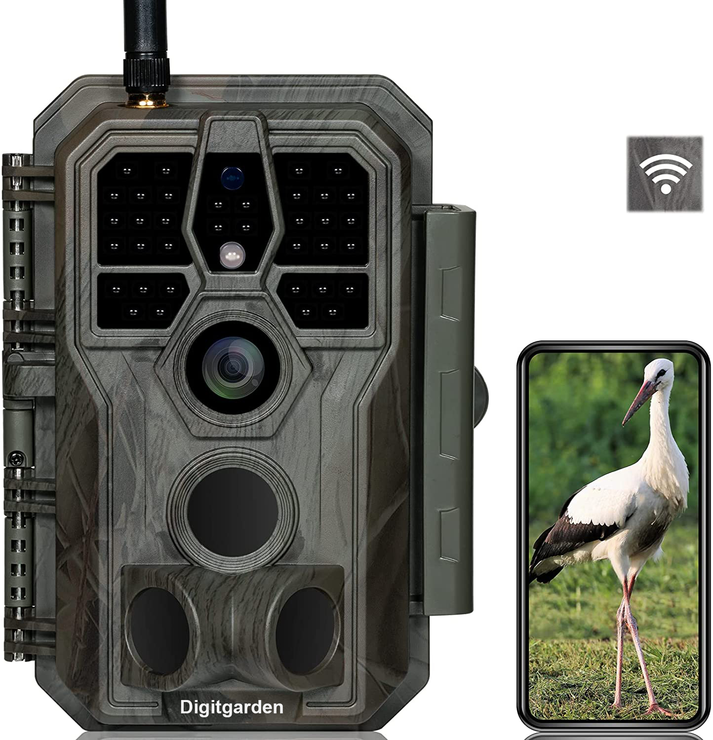 Digitgarden Trail Camera Wi-Fi 32MP 1296P Fast 0.1S Trigger Speed Motion Activated 100ft Night Vision IP66 Waterproof
