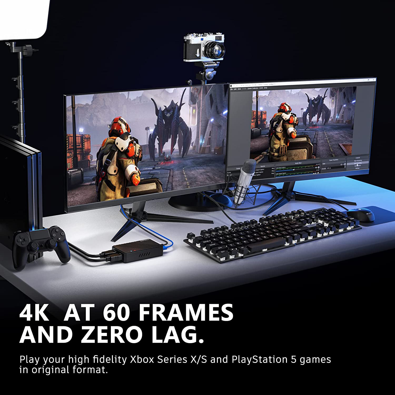 DIGITNOW 4K Video Capture Card, HDMI to USB3.0 Live Gamer Capture Card Full HD 1080P 60fps, Ultra-Low Latency for Streaming and Recording, Work with Nintendo Switch, PS5, PS4, Xbox One, PC