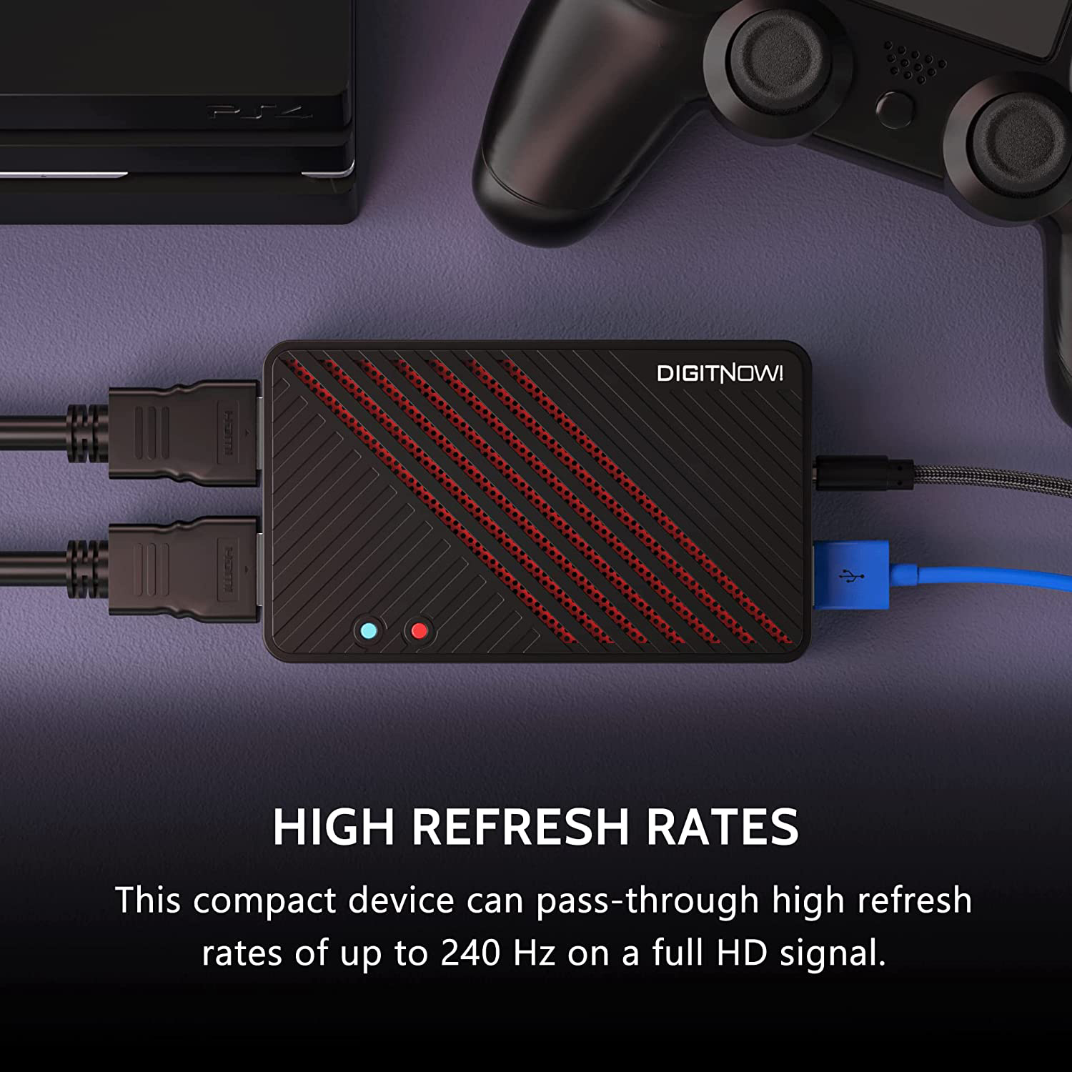 DIGITNOW 4K Video Capture Card, HDMI to USB3.0 Live Gamer Capture Card Full HD 1080P 60fps, Ultra-Low Latency for Streaming and Recording, Work with Nintendo Switch, PS5, PS4, Xbox One, PC