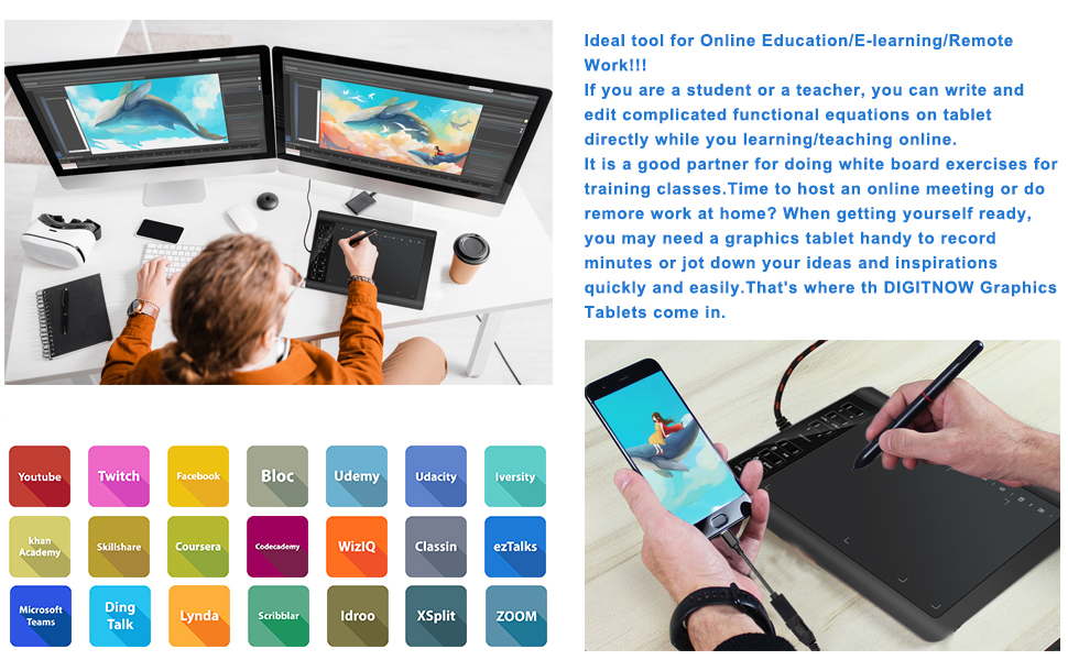 DIGITNOW V1060 Plus Digital Graphics Drawing Tablets 