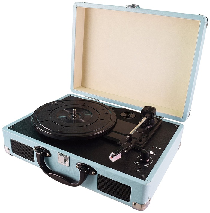 DIGITNOW Roll over image to zoom in Digitnow Belt-Drive 3-Speed Portable Vinyl Black Turntable with Built-in Stereo Speakers,Supports USB Output/ Headphone Jack / MP3 / Mobile Phones Music Playback