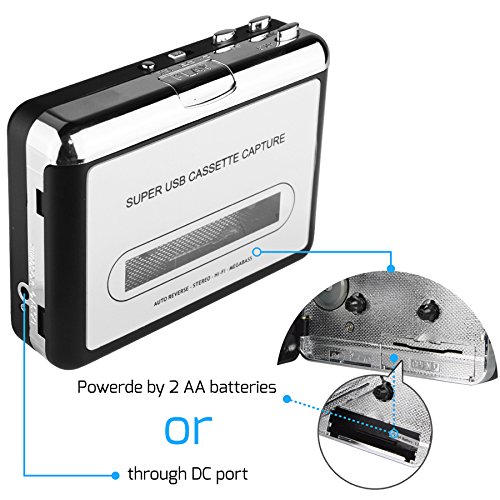 Riptunes Cassette Recorder Player, Analog Cassette to Digital MP3