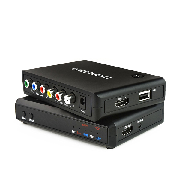 DIGITNOW HD Video Recorder, Support HDMI/YPbPr/CVBS Input and HDMI Output, Full HD 1920x1080 Resolution Input &Output+Recording to External USB, 5LEDs Display