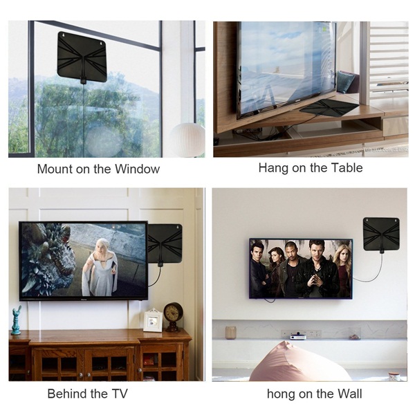 DIGITNOW! HDTV Antenna, Indoor Amplified HDTV Antenna 50 Mile Range with Detachable Amplifier Signal Booster and 10ft High Performance Coax Cable for free TV program