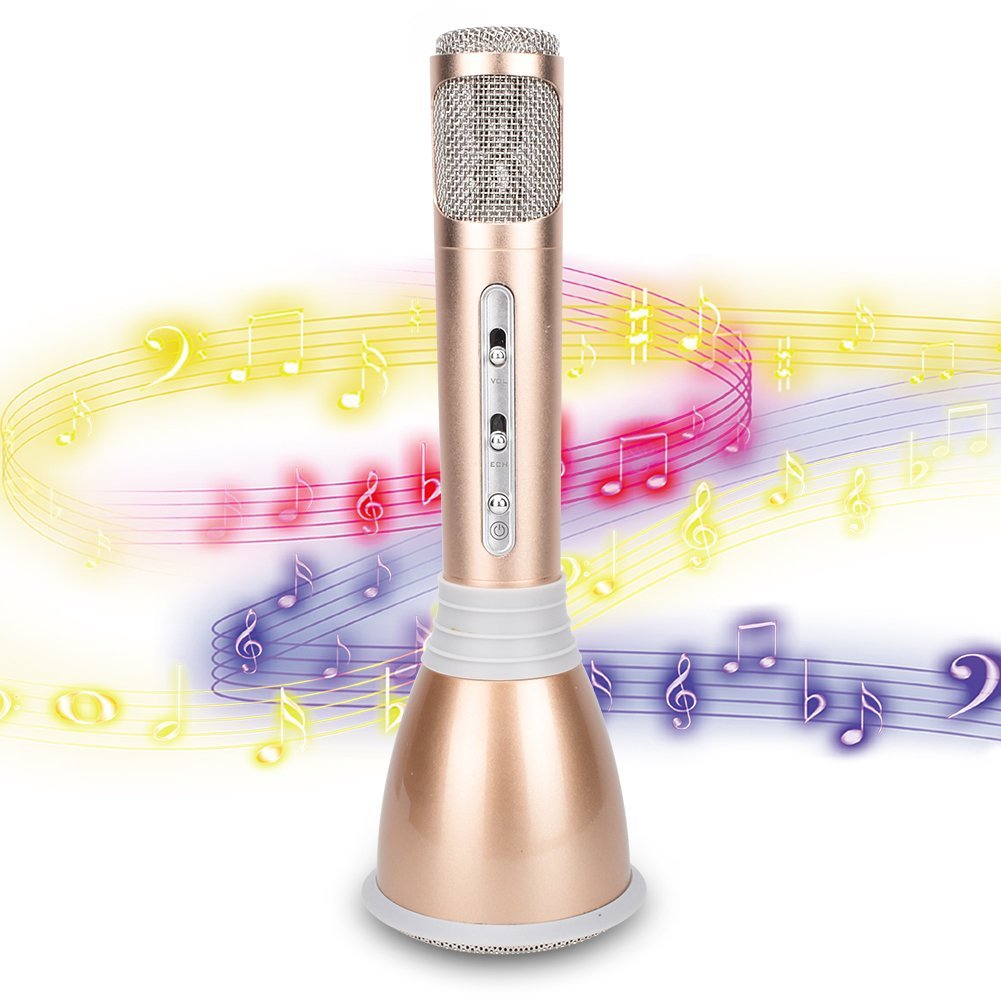 DIGITNOW Wireless Kids Portable Karaoke Microphones with Bluetooth Speaker for Music Playing and Singing Machine System for iPhone/Android Smartphone/Tablet