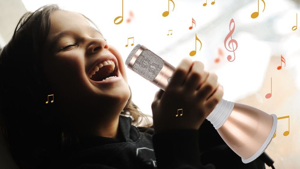 DIGITNOW Wireless Kids Portable Karaoke Microphones with Bluetooth Speaker for Music Playing and Singing Machine System for iPhone/Android Smartphone/Tablet