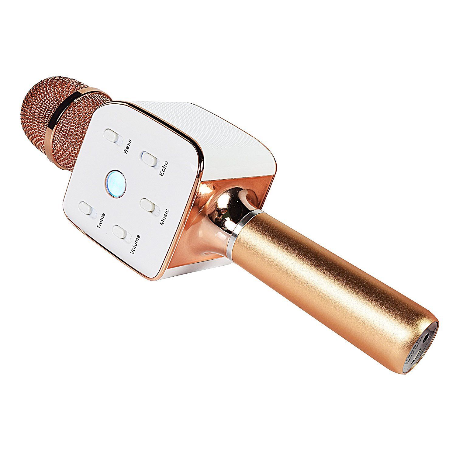 DIGITNOW Wireless Karaoke Player Portable Handheld Rose Golden Microphone Built-in Bluetooth Speaker Machine for Home KTV Singing Support Iphone Android Smartphone Ipad PC