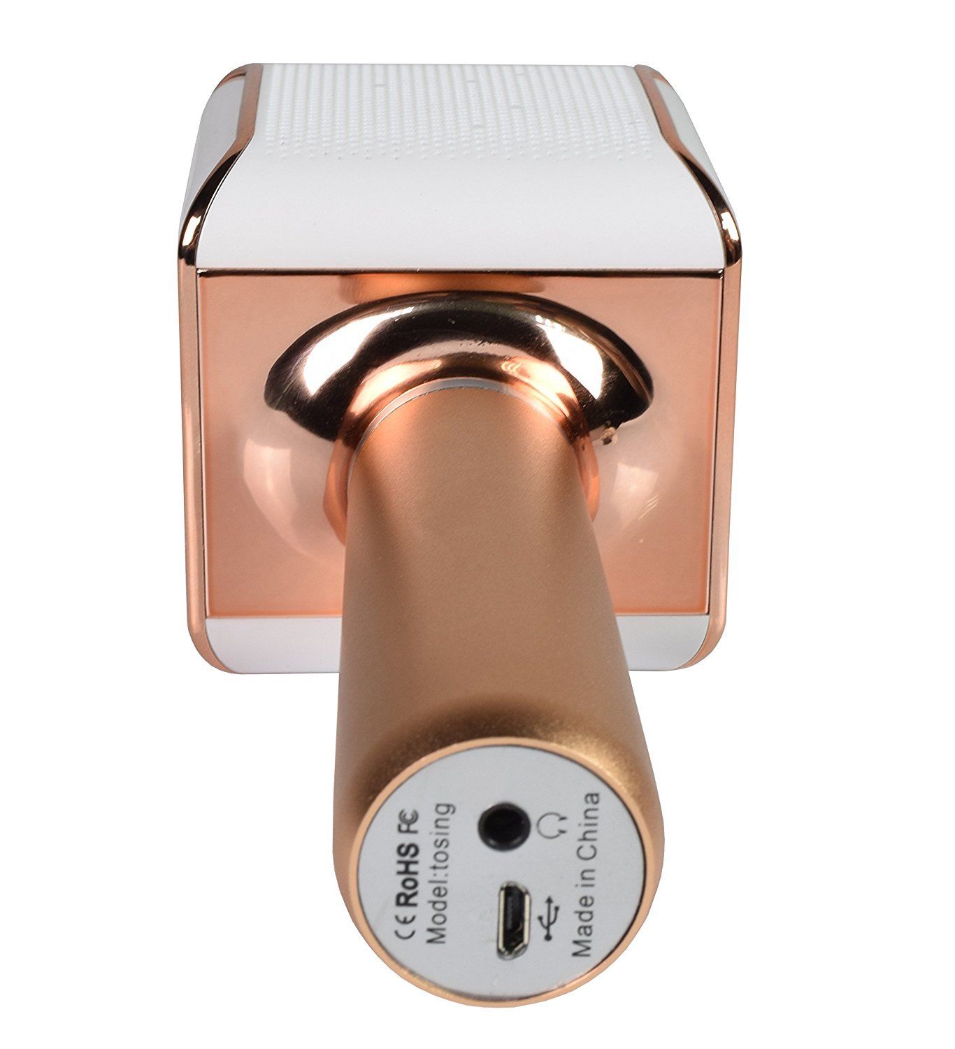 DIGITNOW Wireless Karaoke Player Portable Handheld Rose Golden Microphone Built-in Bluetooth Speaker Machine for Home KTV Singing Support Iphone Android Smartphone Ipad PC