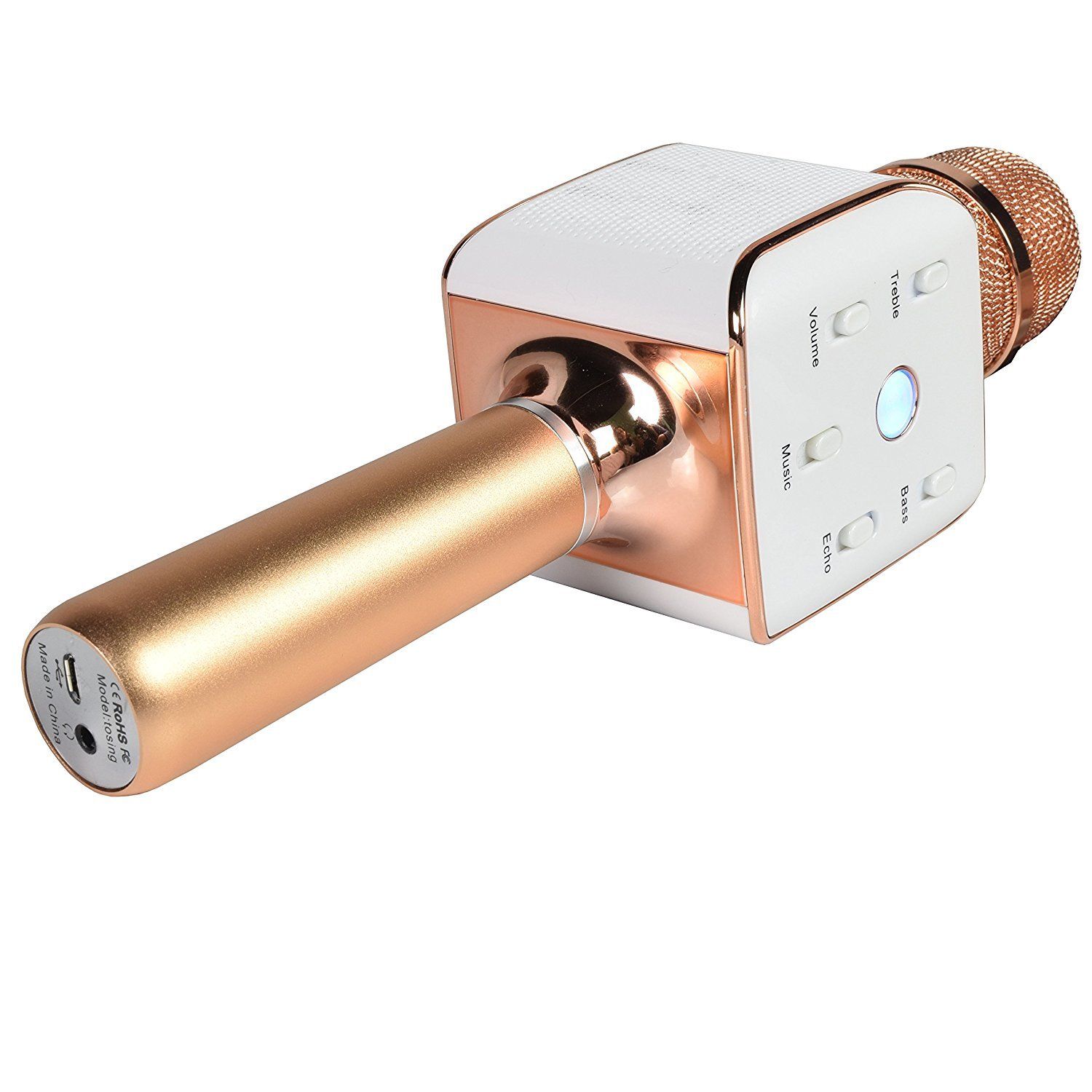 DIGITNOW Wireless Karaoke Player Portable Handheld Rose Golden Microphone Built-in Bluetooth Speaker Machine for Home KTV Singing Support Iphone Android Smartphone Ipad PC