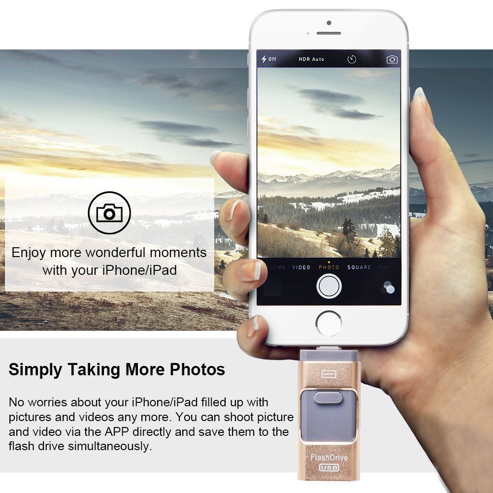 DIGITNOW USB Flash Drives for iPhone 32GB iOS Lightning Photo & Music Vault, External Memory Storage Stick Expansion to USB for iPod/iPhone / iPad/Android & Computers