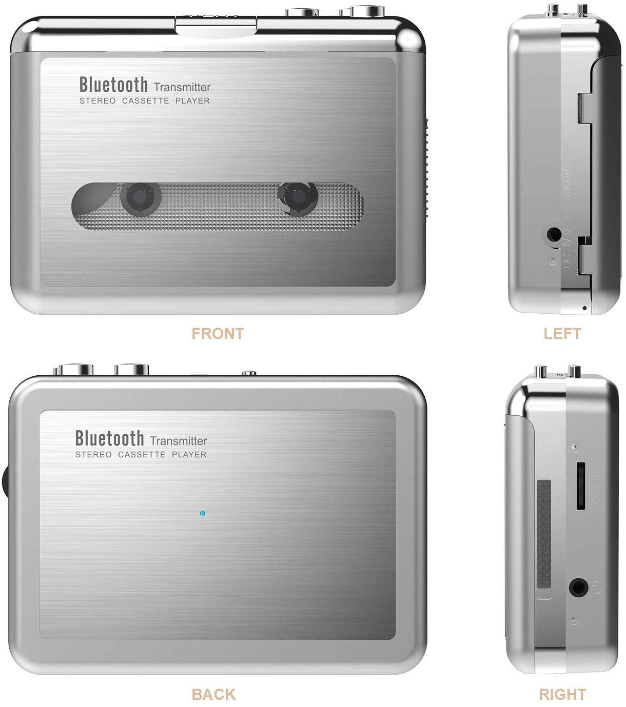 DIGITNOW Bluetooth Walkman Cassette Player Bluetooth Transfer Personal Cassette, 3.5mm Headphone Jack and Earphones Included