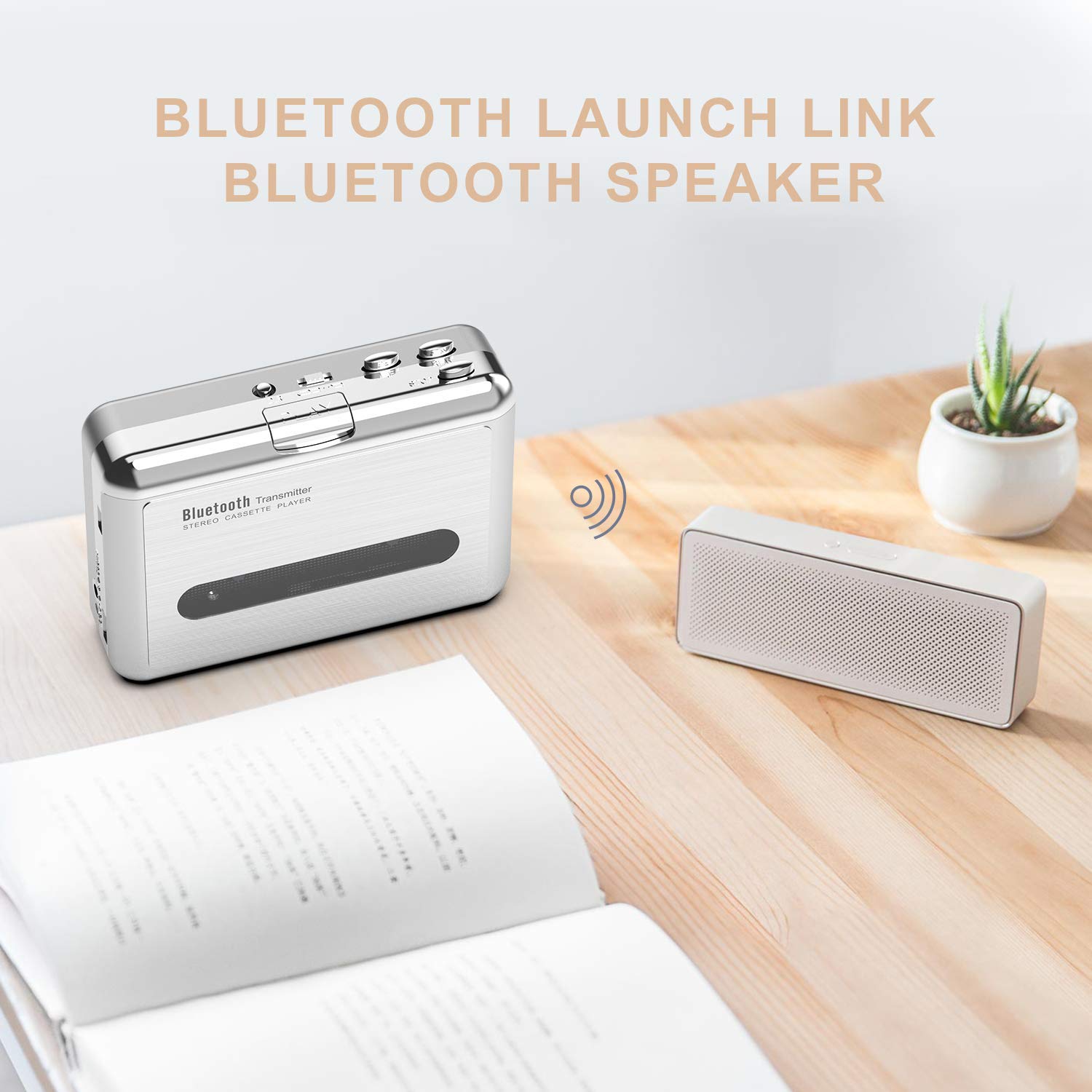 DIGITNOW Bluetooth Walkman Cassette Player Bluetooth Transfer Personal Cassette, 3.5mm Headphone Jack and Earphones Included