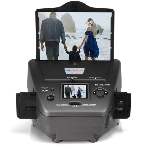 DIGITNOW All-in-One High Resolution 16MP Film Scanner, with 2.4" LCD Screen Converts 35mm/135slides&Negatives Film Scanner Photo, Name Card, Slides and Negatives for Saving Films to Digital Files