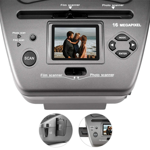 DIGITNOW All-in-One High Resolution 16MP Film Scanner, with 2.4" LCD Screen Converts 35mm/135slides&Negatives Film Scanner Photo, Name Card, Slides and Negatives for Saving Films to Digital Files