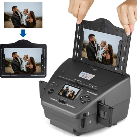 DIGITNOW All-in-One High Resolution 16MP Film Scanner, with 2.4" LCD Screen Converts 35mm/135slides&Negatives Film Scanner Photo, Name Card, Slides and Negatives for Saving Films to Digital Files