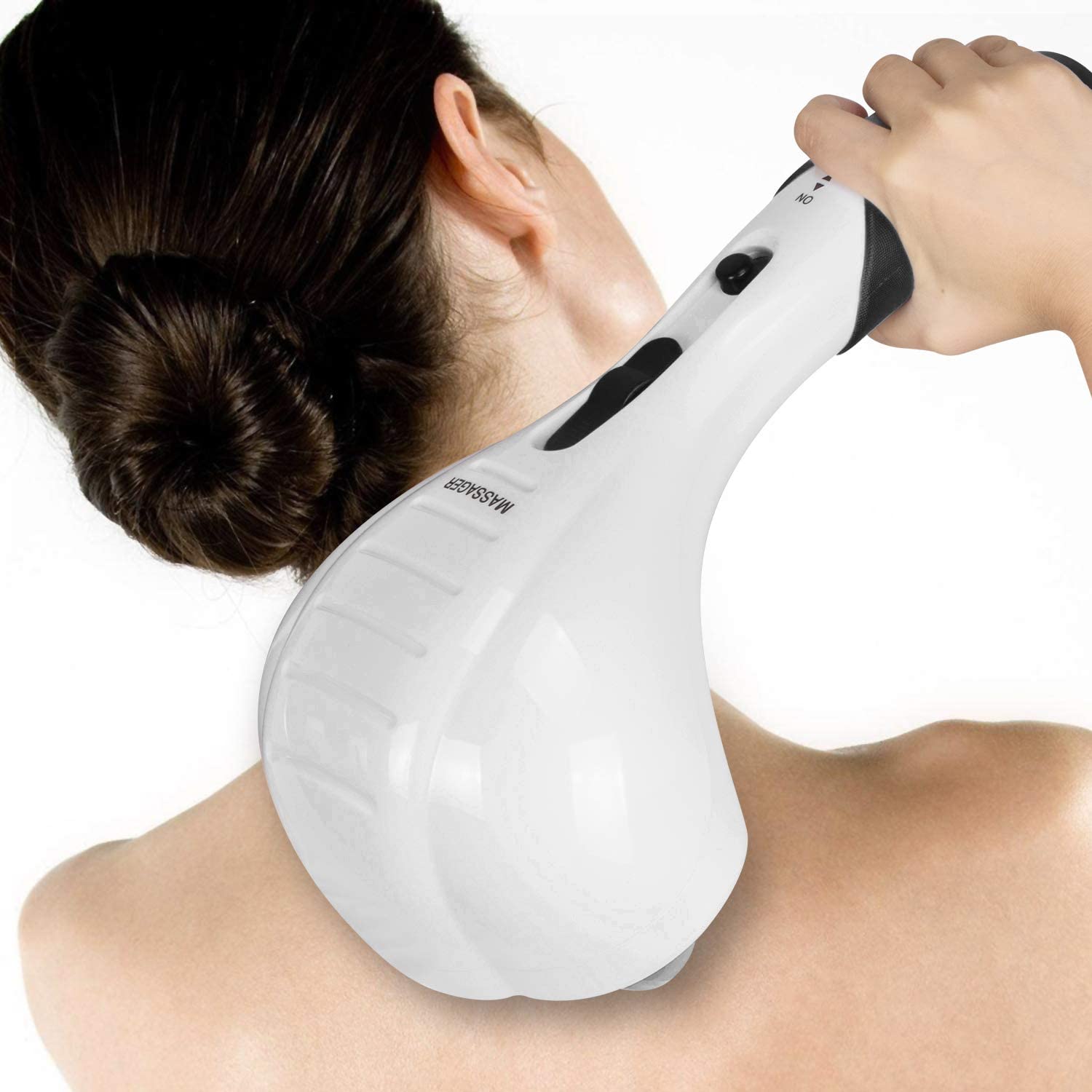 Cotsoco Handheld Neck Back Massager - Double Head Electric Full Body Massager - Deep Tissue Percussion Massage Hammer for Muscles, Arm, Neck, Shoulder, Back, Leg, Foot