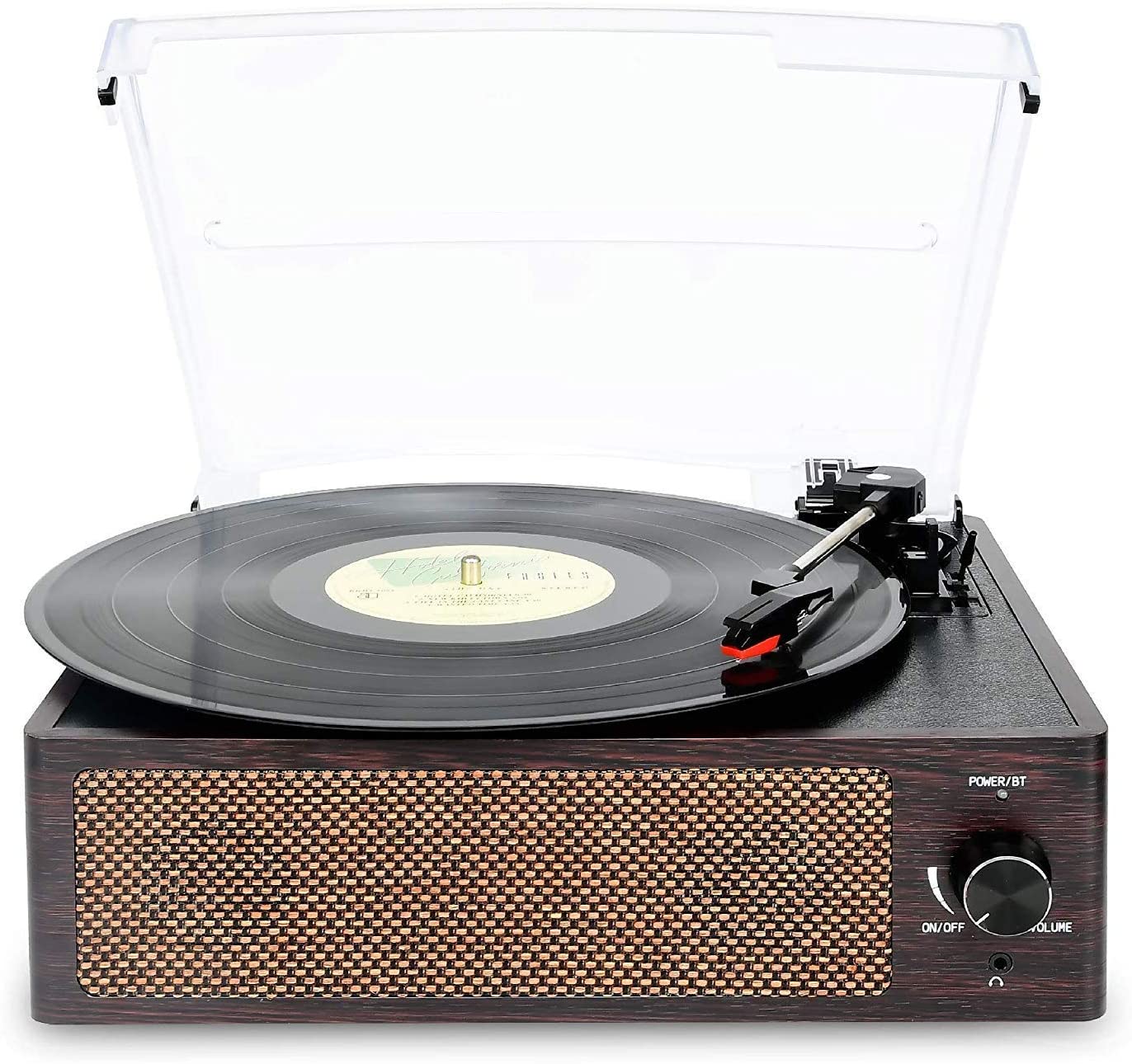 Vintage Turntable,3 Speed Vinyl Record Player with Built-in Stereo Speakers