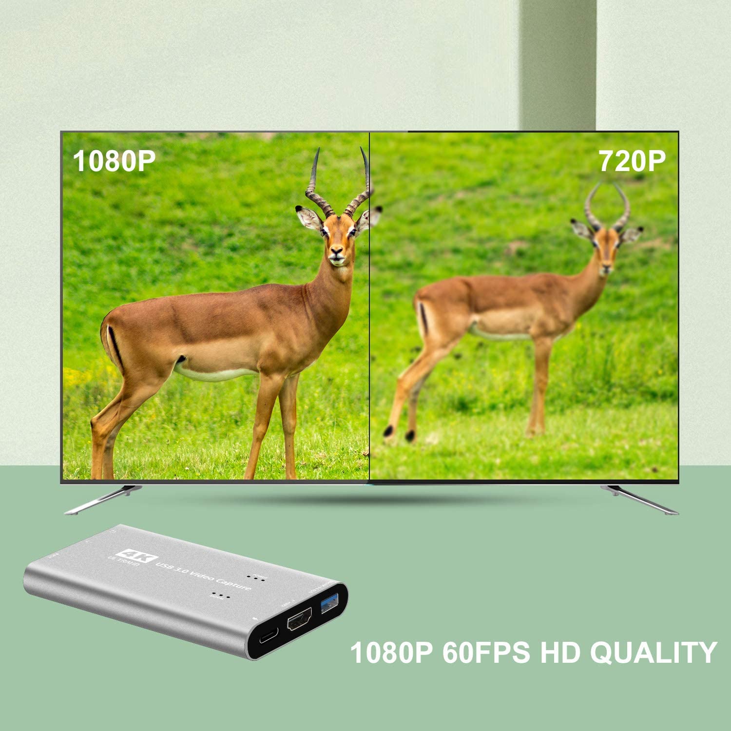 Kedok 4K Audio Video Capture Card, USB 3.0 HDMI Video Capture Device, Full HD 1080P 60FPS for Game Recording, Live Streaming Broadcasting