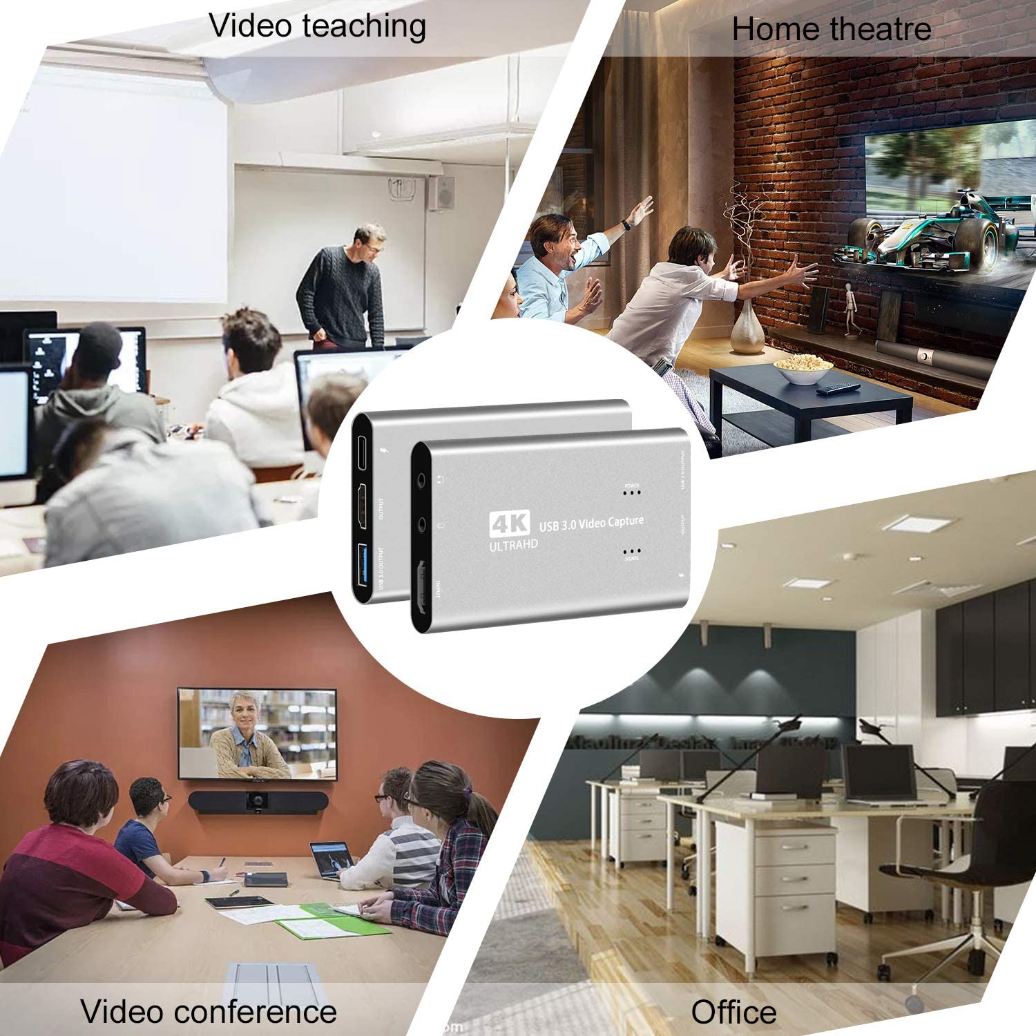 Kedok 4K Audio Video Capture Card, USB 3.0 HDMI Video Capture Device, Full HD 1080P 60FPS for Game Recording, Live Streaming Broadcasting