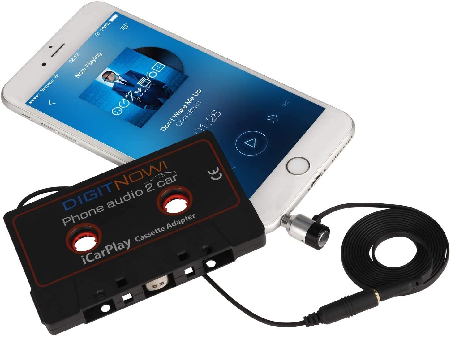 DIGITNOW Car Cassette Adapter to Play Smartphone Music Through Cassette Deck Cassette Adapter Plug Play with Auxiliary Calling Microphone Cassette adapter DIGITNOW
