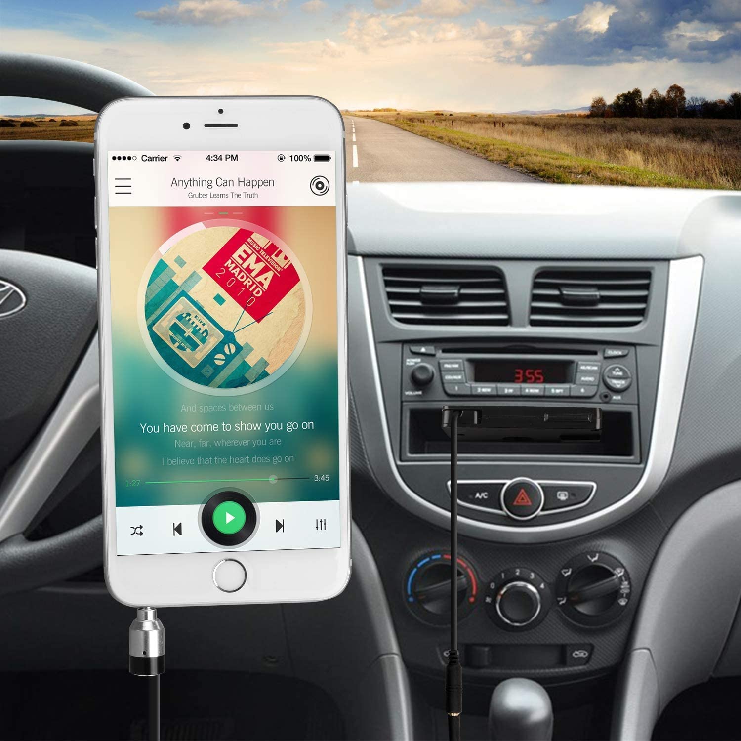 DIGITNOW Car Cassette Adapter to Play Smartphone Music Through Cassette Deck, Cassette Adapter Plug & Play, with Auxiliary Calling Microphone