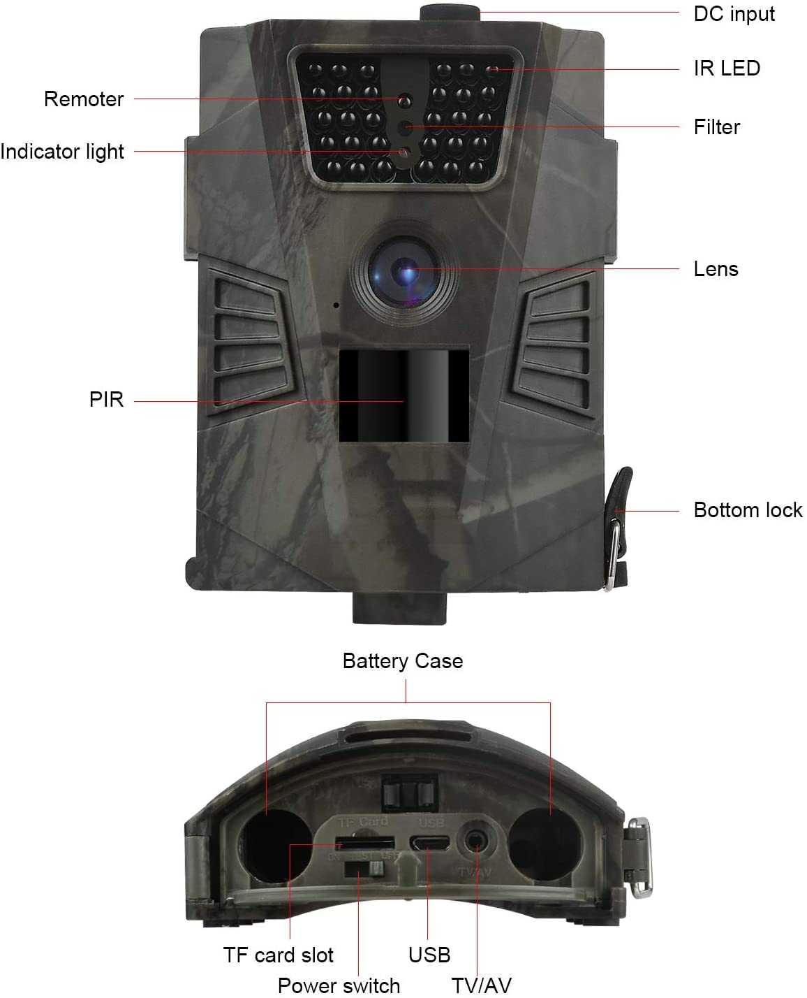 DIGITNOW Trail Camera – 12MP 1080P FHD Wildlife Scouting Hunting Camera with 30 pcs Infra LEDs up to 65ft/20m for Wildlife Scouting Digital Surveillance Waterproof IP65