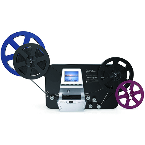 8mm & Super 8 Film to Digital Converter, Film Scanner Digitizer with 2.4" Screen, Convert 3” 5” 7” 9” Reels into 1080P Digital MP4 Files,Sharing & Saving on 32GB SD Card
