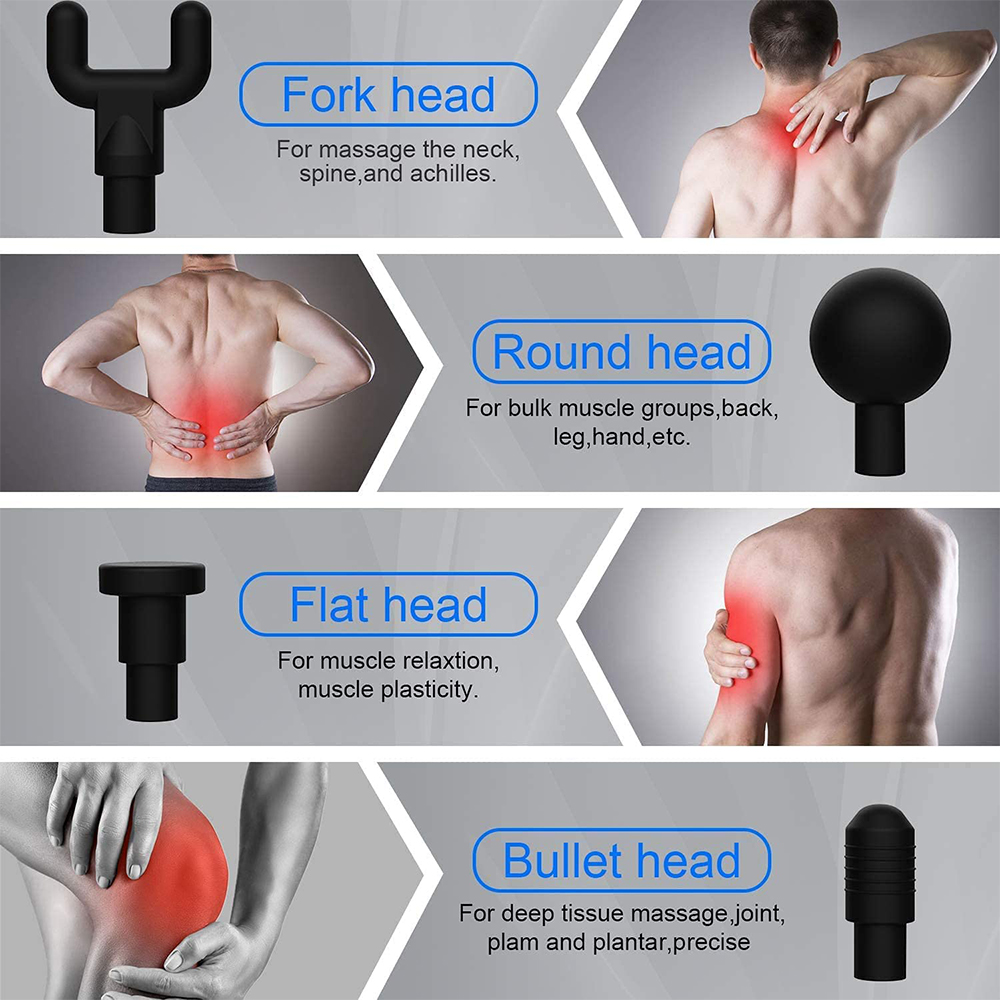 Massage Gun Deep Tissue Percussion Muscle Massager for Back Pain Relief 6  Speeds