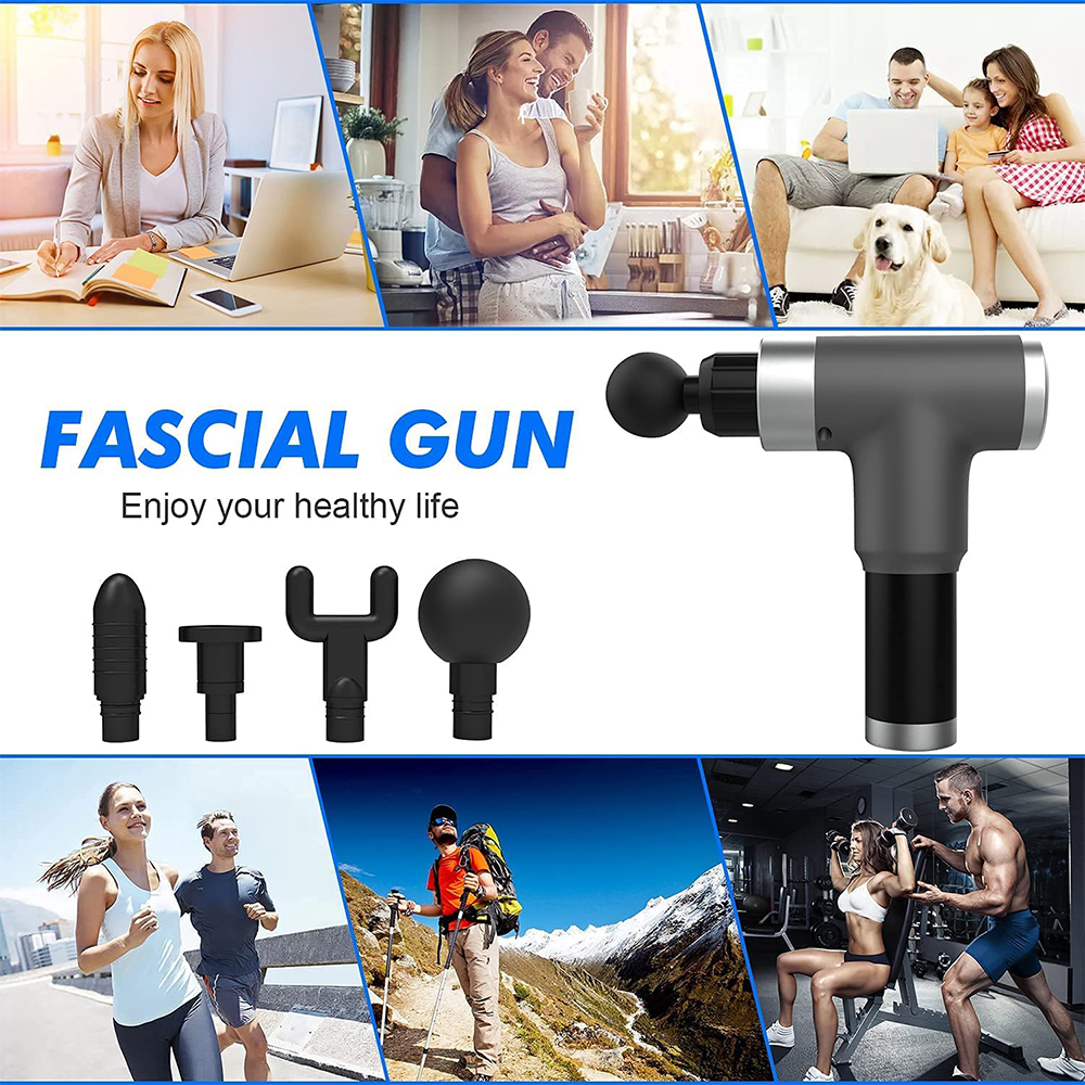 Cotsoco Massage Gun for Neck and Back,Portable Handheld Muscle Massager Deep Tissue Massage Gun for Pain Relief,6 Speed Percussion Massager Relaxation Quiet Brushless Motor Cordless with LCD Touch Scr