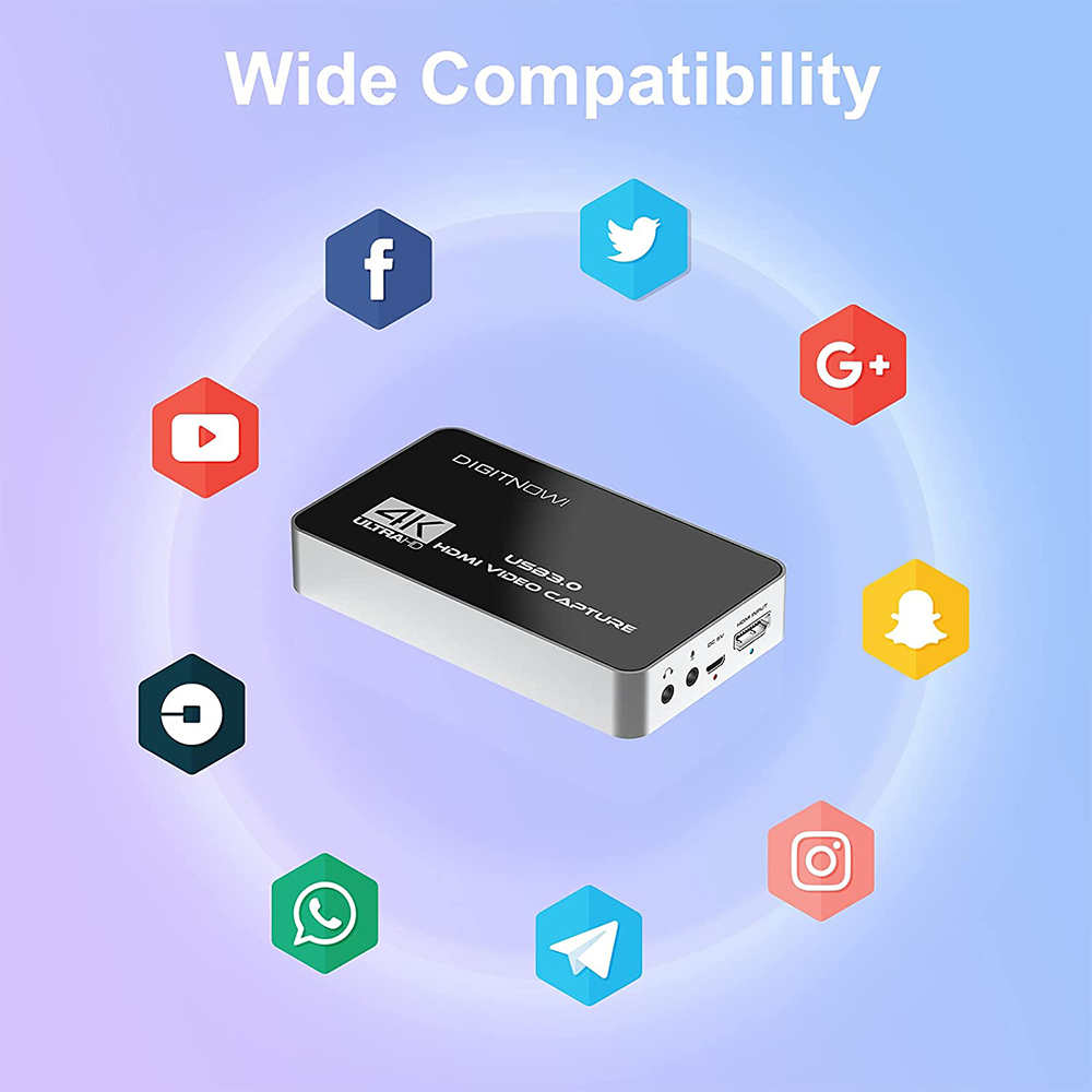 DIGITNOW Game Capture USB 3.0, 4K Video Grabber Video Capture Card