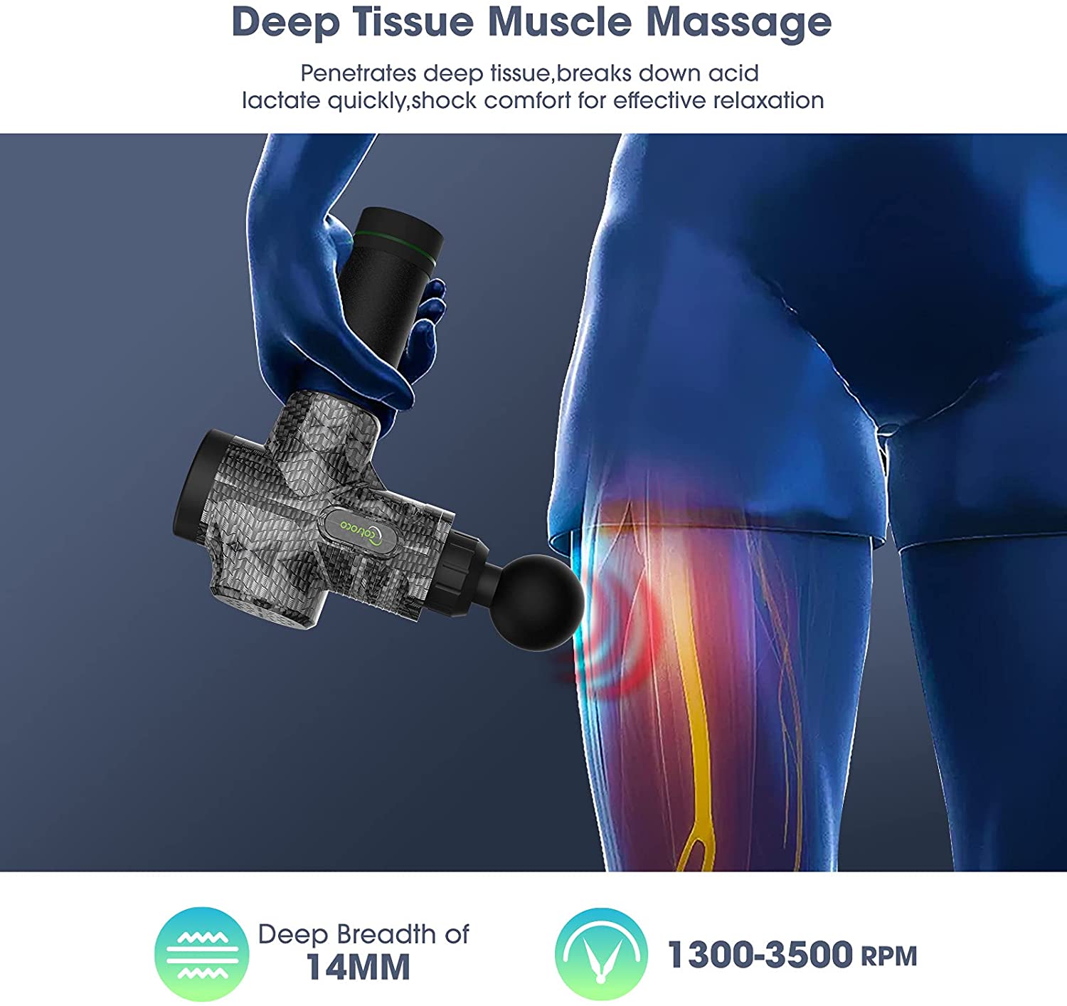 Massage Gun for Athletes,Cotsoco Professional Deep Tissue Massage Gun for Pain Relief Super Quiet Electric Massager with 10 Massage Heads and 30 Speeds Muscle Vibration Massager