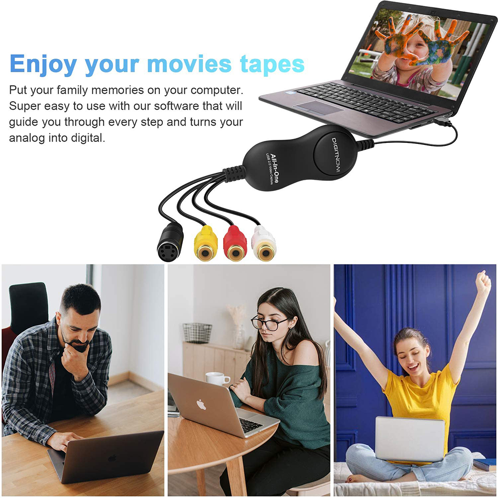 Digital Converter USB 2.0 Video Audio VHS to DVD VCR PC HDD Adapter Capture  Card