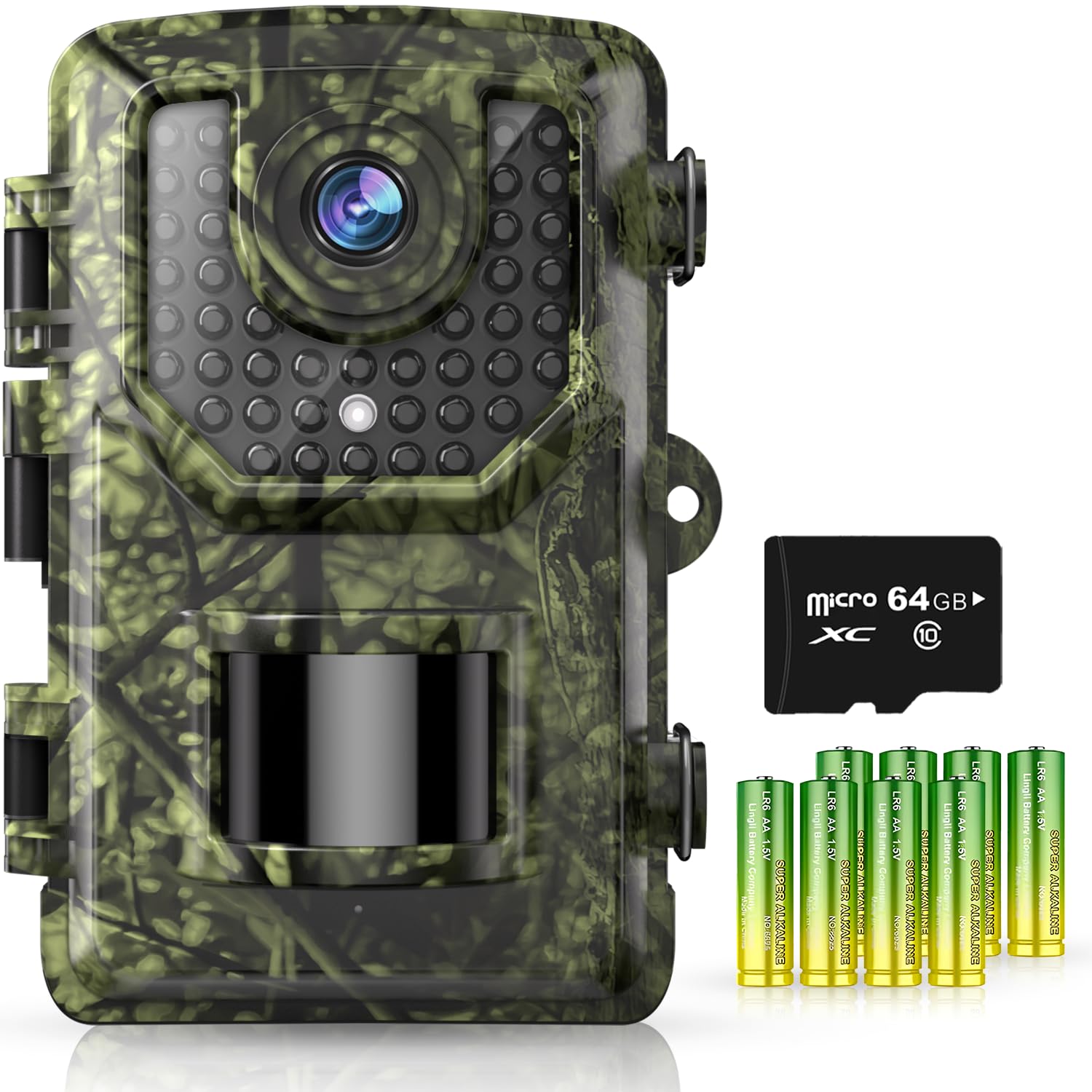 Wildlife Camera 32MP 1296P Full HD Trail Camera with Night Vision Motion Activation 0.2s Trigger Time 42pcs No Glow Infrared LED IP66 Waterproof 2.4''LCD Hunting Camera