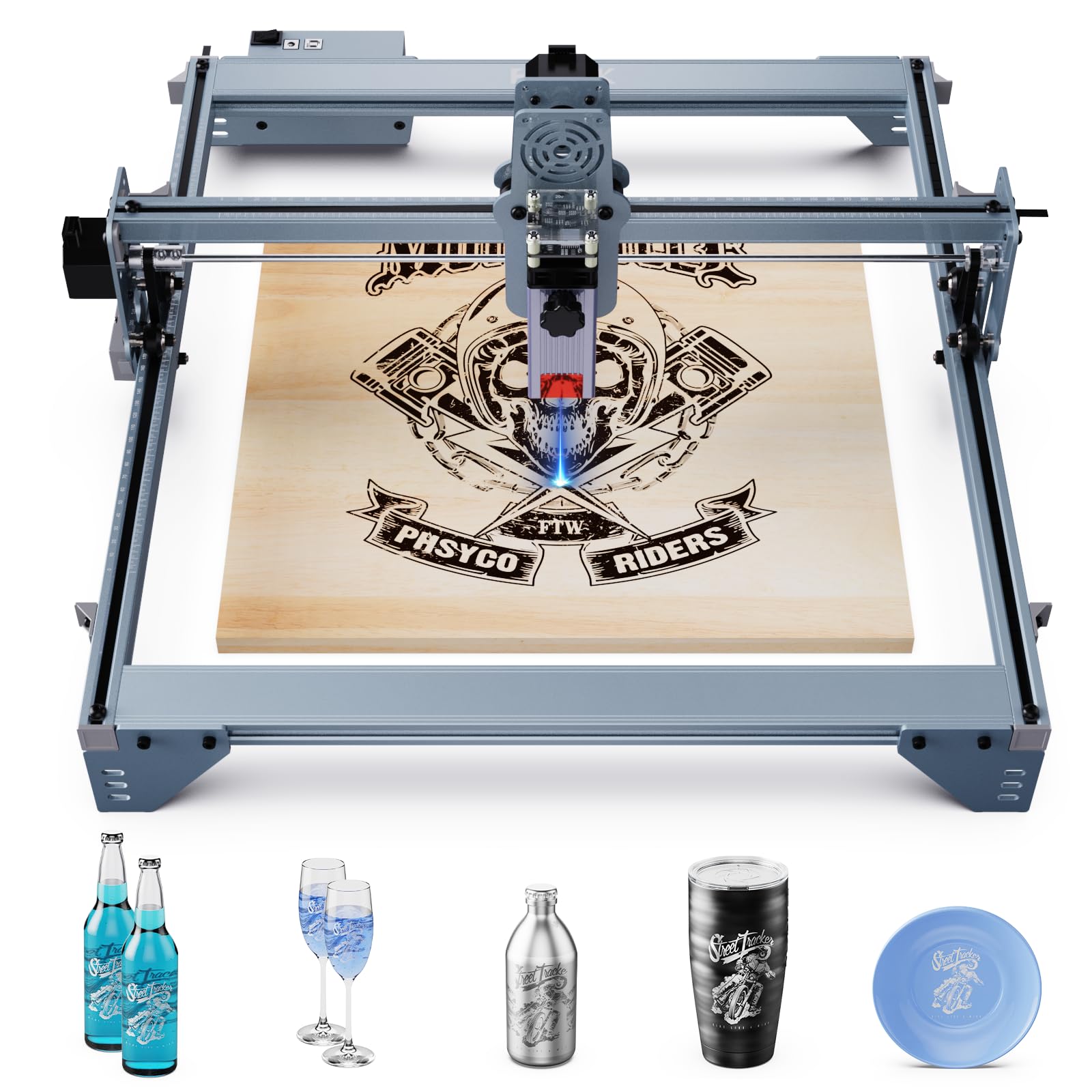 FEKTIK X008 Laser Engraver Machine Laser Cutting Machine,40W Laser Engraving and Cutting Machine, 5W Output Power Laser Cutter,High Accuracy Laser Engraver for Wood,Metal,Glass,Leather,Acrylic,CNC DIY