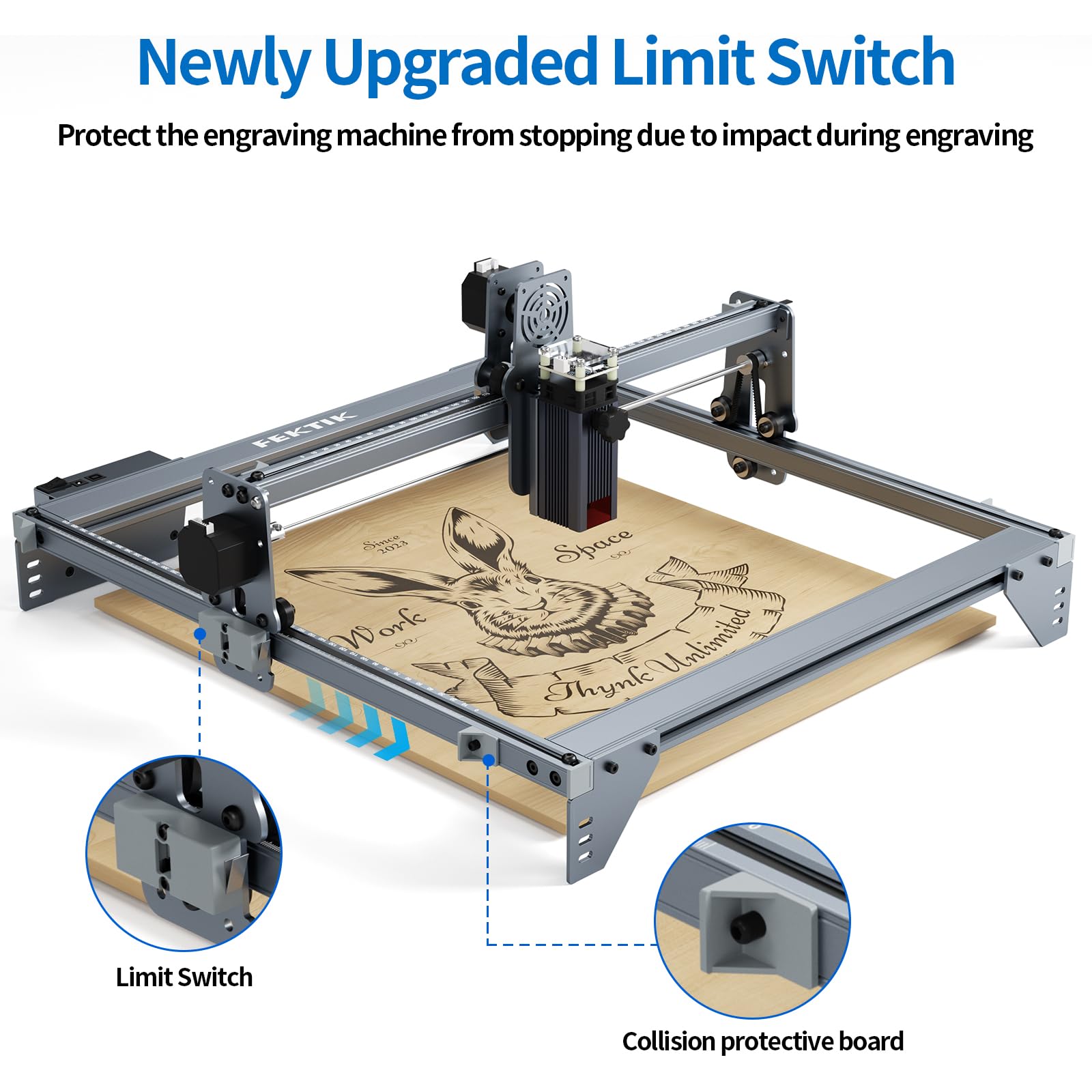 FEKTIK X008 Laser Engraver Machine Laser Cutting Machine,40W Laser Engraving and Cutting Machine, 5W Output Power Laser Cutter,High Accuracy Laser Engraver for Wood,Metal,Glass,Leather,Acrylic,CNC DIY