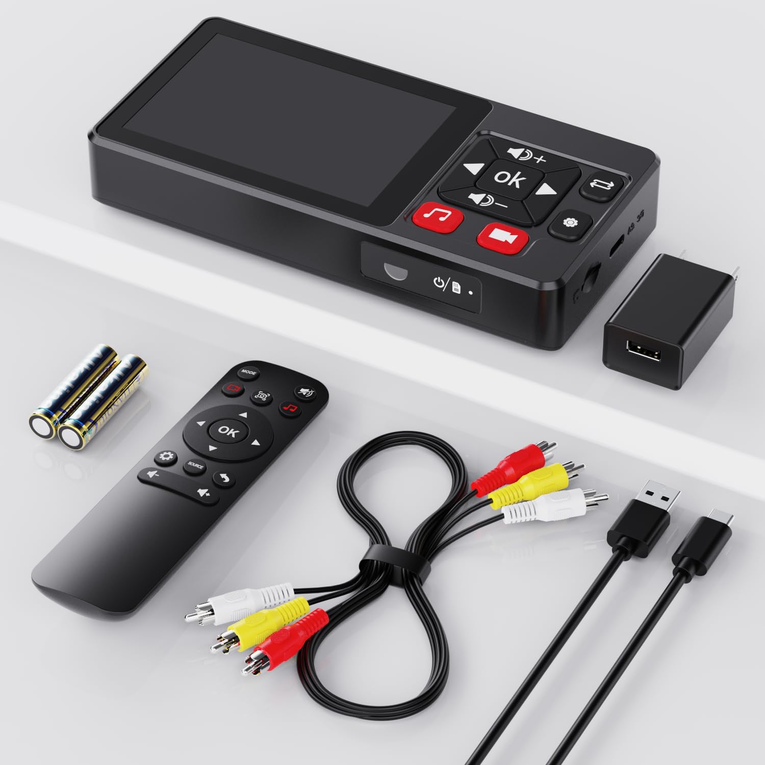 Video to Digital Converter 2.0, VHS to Digital Converter Recorder with Remote, Convert Record Video Audio from VHS, VCR, DVR, DVD, Hi8, Mini DV Players, Camcorder, Gaming Consoles(Players Needed)