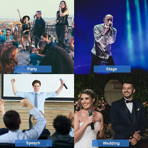 Portable Karaoke Microphone Mixer System Set, with Dual UHF Wireless Mic, HDMI-ARC / Optical / AUX & HDMI in/Out in Singing Receiver for Smart TV, PC, KTV, Home Theater, Amplifier, Speaker