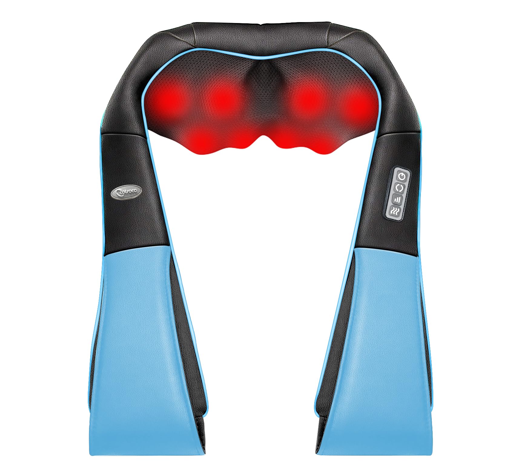 cotsoco Neck Massager, Shiatsu Neck and Back Massager with Heat for Pain Relief, Deep Tissue 3D Kneading Massage Pillow, Relaxation Gifts for Men and Women, Gifts for Dad, Elderly,Wife (Azure) (M861A-