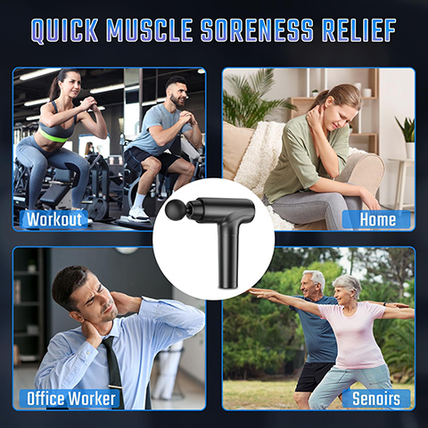 cotsoco Massage Gun Deep Tissue, Muscle Massage Gun with 9 Attachment Heads 20 Speeds & Silent Brushless Motor for Pain Relief, Handheld Percussion Back Massager Gun for Athletes (Black)