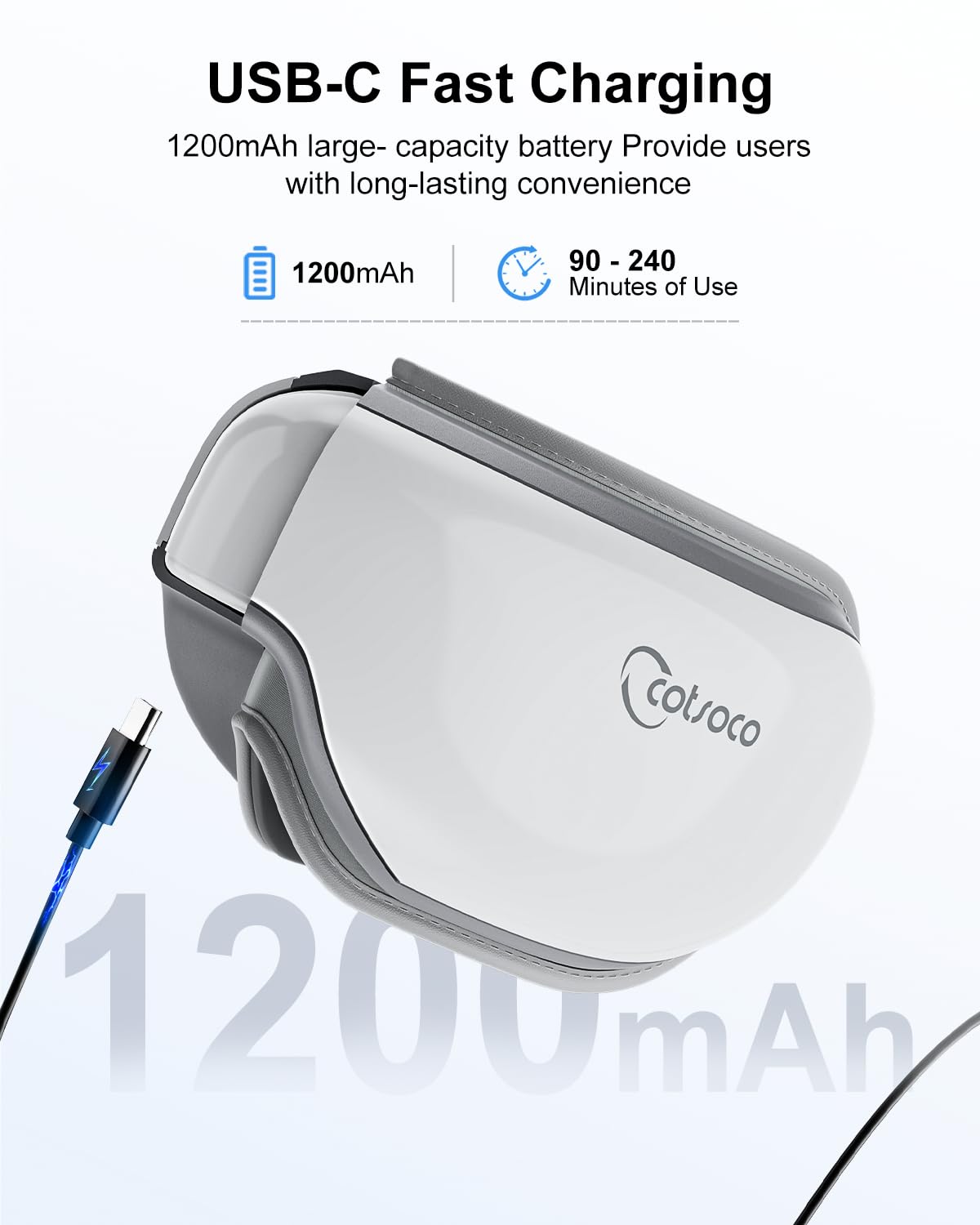 cotsoco Eye Massager with Heat, Birthday Gifts for Women, Heated Eye Mask with Bluetooth Music, Relax & Reduce Strain Dark Circles and Improve Sleep, Gift for Mom Dad Women Men