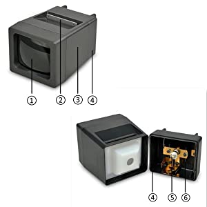 Various parts of the LED Slide Viewer