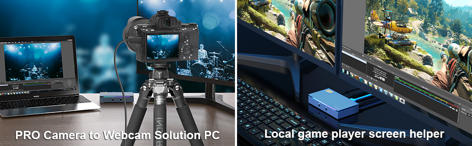 game capture card for switch, for the pro camera to webcam and local game player screen